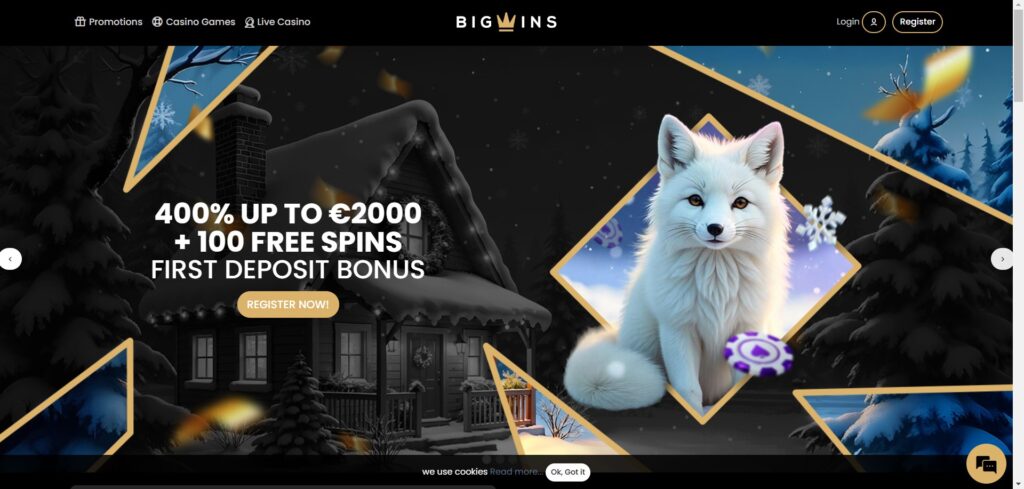 Big Wins Casino Home Page