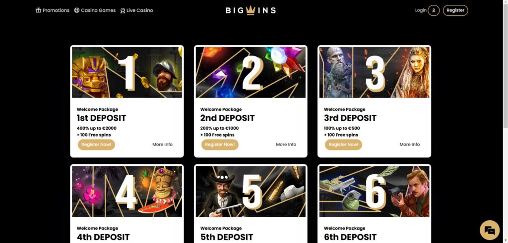 Big Wins Casino Promotions Page