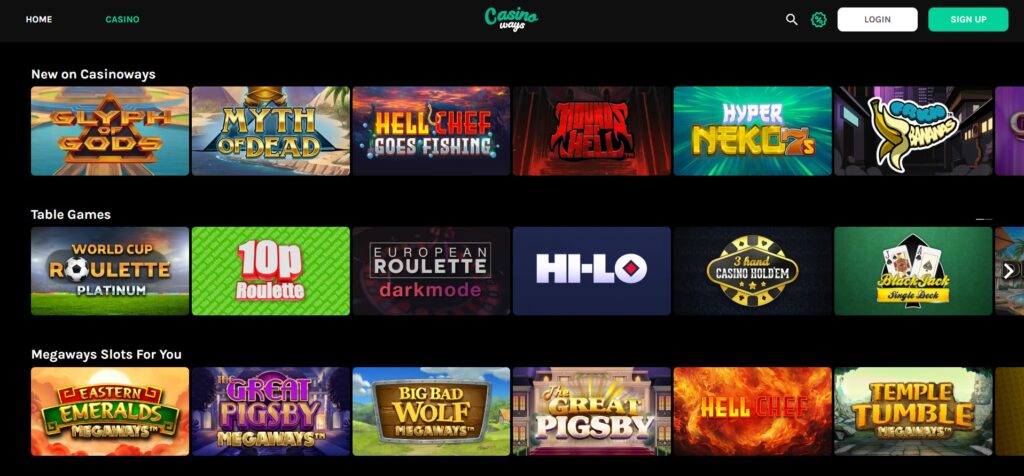 Casinoways Games Page