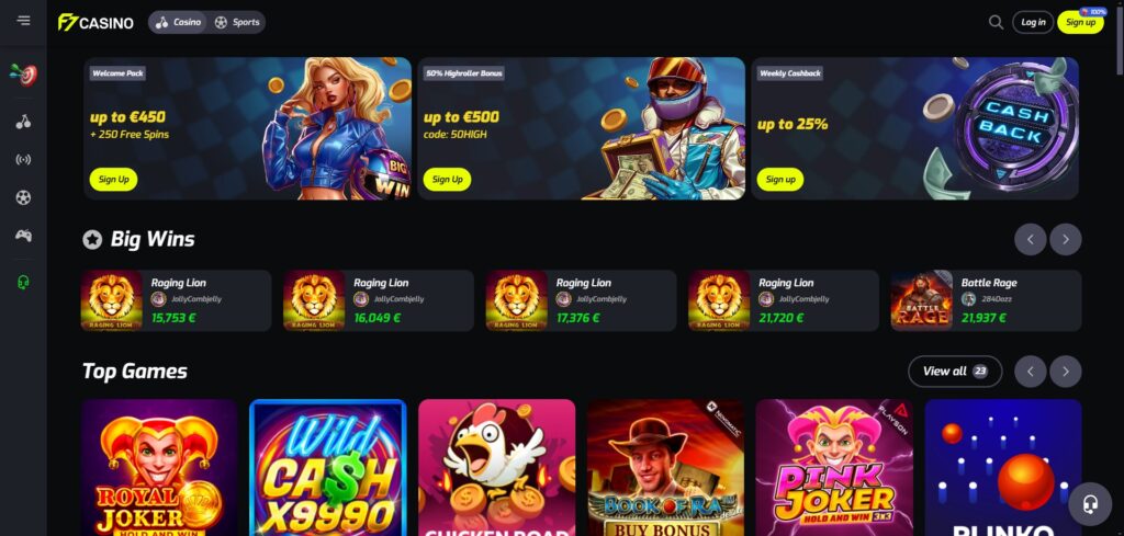 F7 Casino Home Page