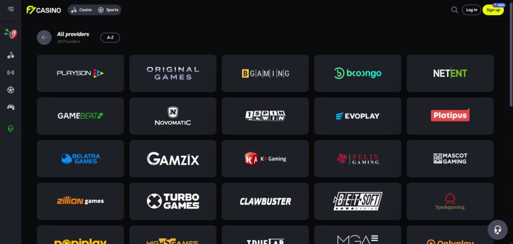 F7 Casino Providers Page