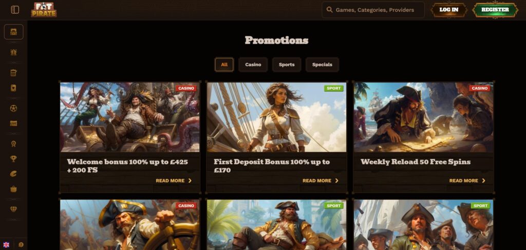 FatPirate Casino Promotions Page