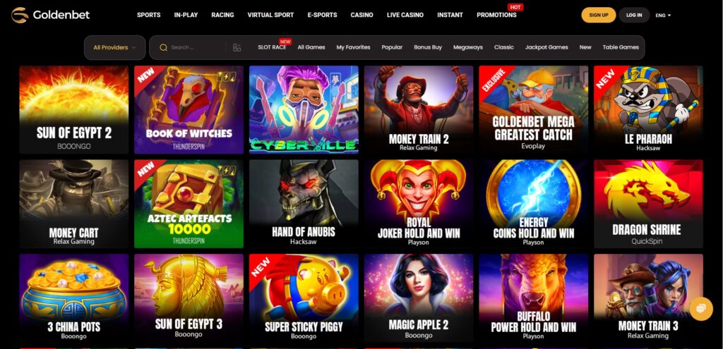 Goldenbet Casino Games Page