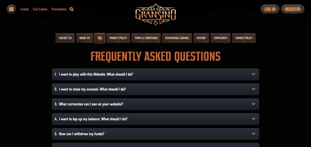 Gransino FAQ Page