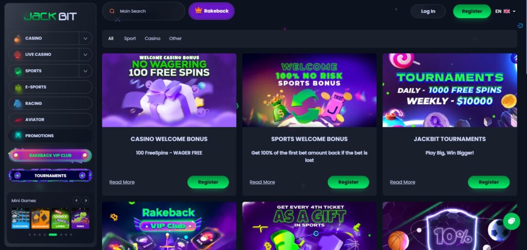 JackBit Casino Promotions Page