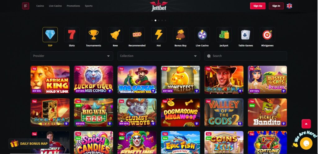 JettBet Casino Games Page