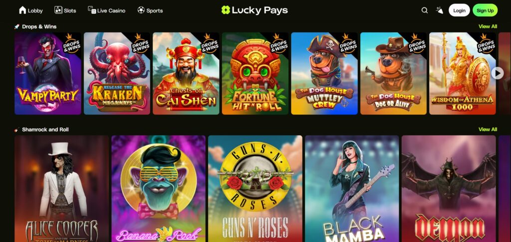 LuckyPays Casino Slots Page