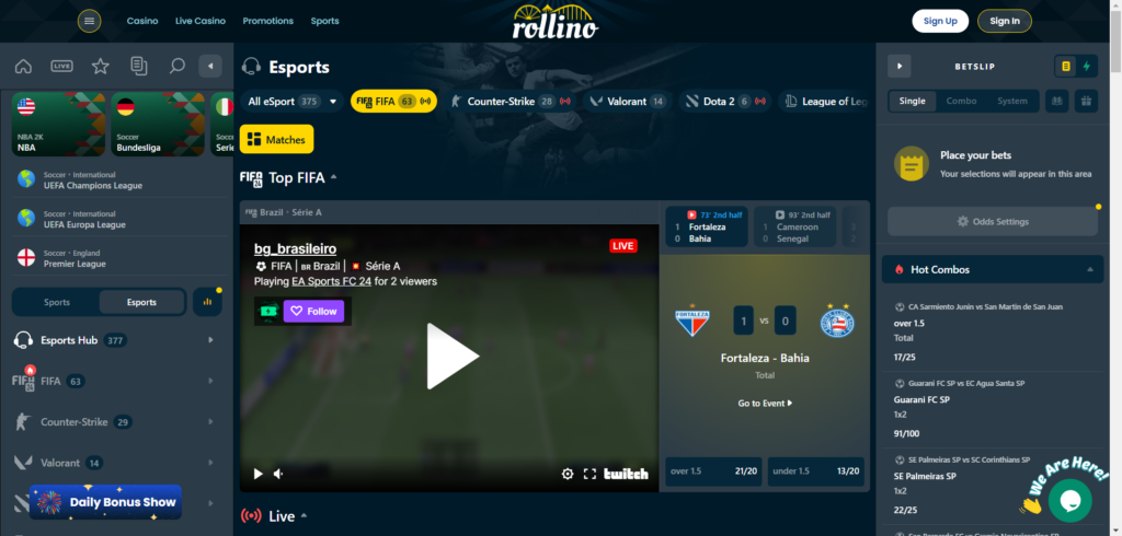 Rollino eSports Page