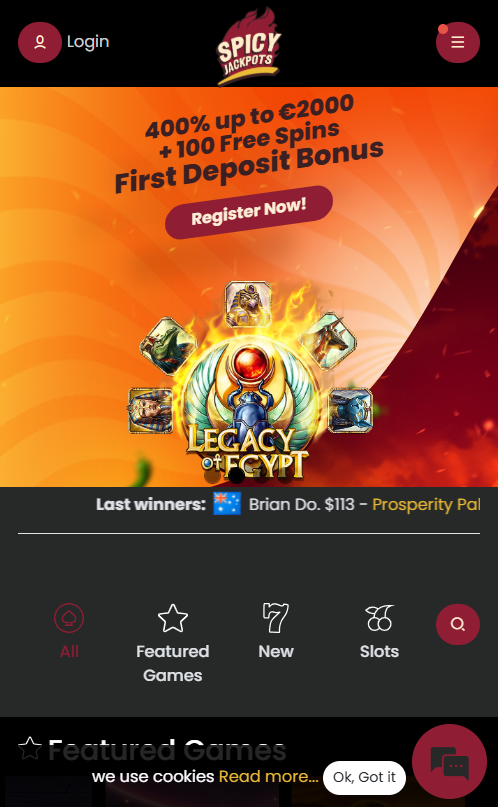 Spicy Jackpots Mobile App