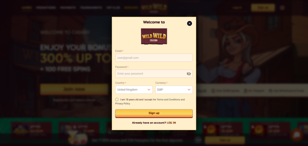 WildWild Sign Up