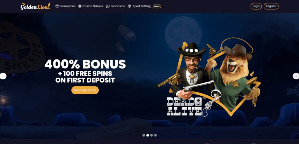 GoldenLion Casino Home Page