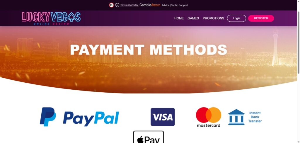 Lucky Vegas Payments Page