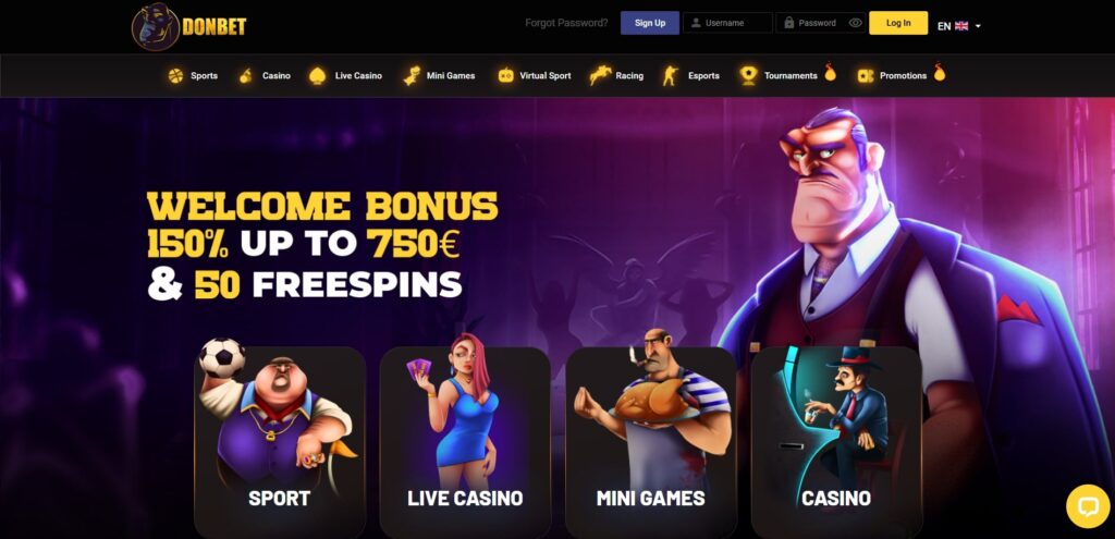 Donbet Casino Home Page