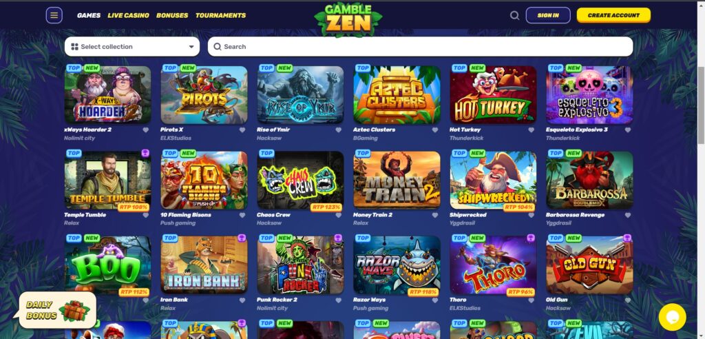 GambleZen Casino Games Page