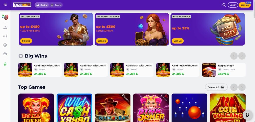 R2pbet Casino Home Page